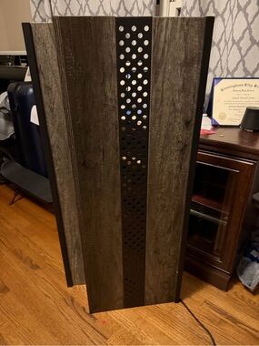 Rustic Gray Wood and Black Metal twin sized headboard used